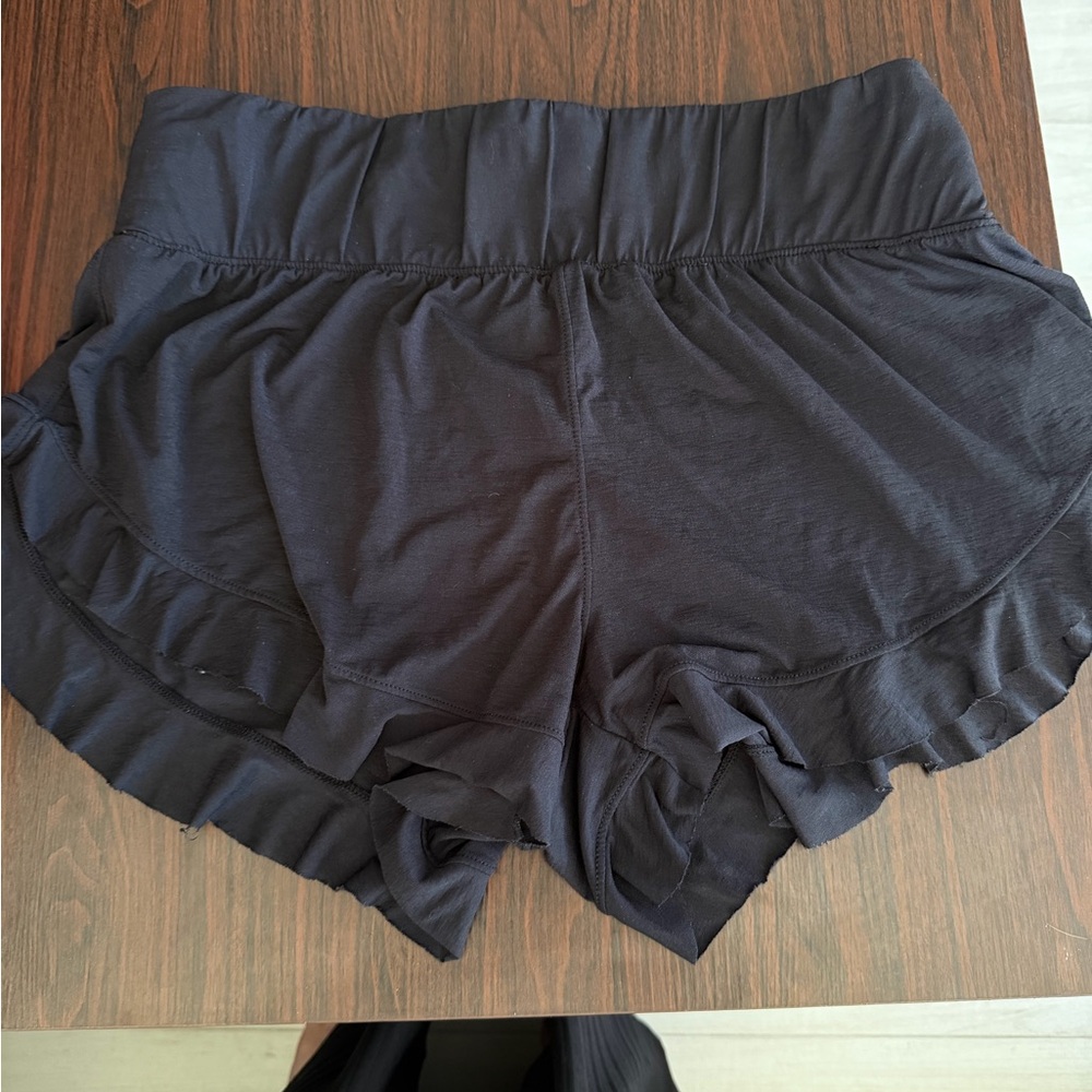 FP Movement by Free People Black Ruffle Athletic Shorts